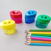12Pcs Handheld Pencil Sharpeners Double Hole Sharpeners Portable Pencil Sharpening Tool for Student Children Artist