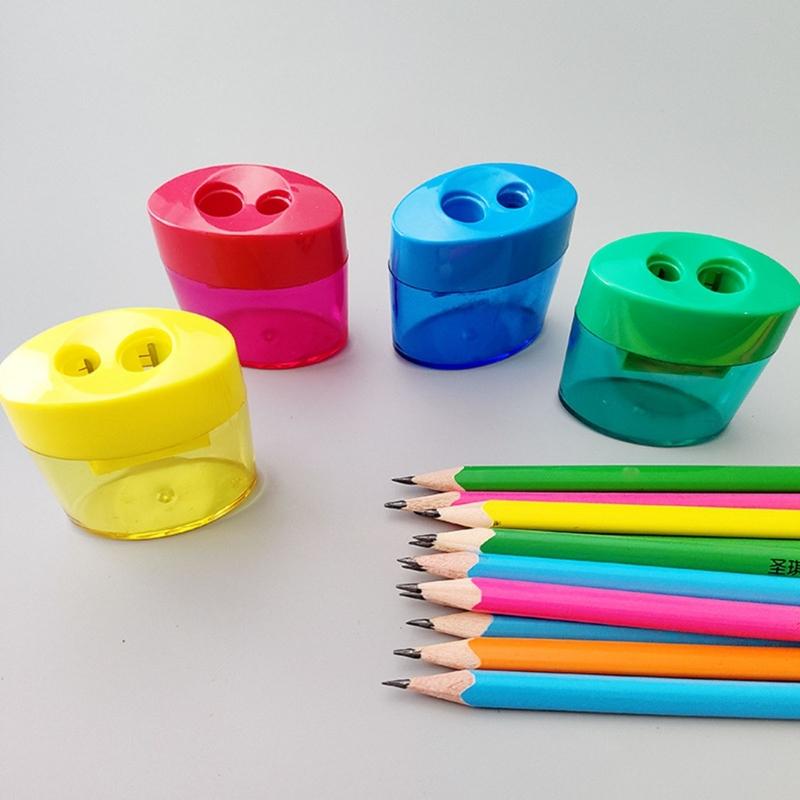 12Pcs Handheld Pencil Sharpeners Double Hole Sharpeners Portable Pencil Sharpening Tool for Student Children Artist