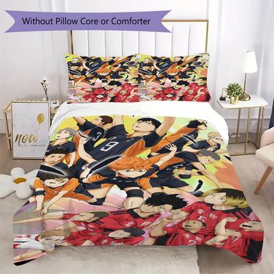 Haikyu!! Anime Pattern Bedding Uilt Set Uilt Cover Pillowcase Home Decoration Birthday Gift (1 * Duvet Cover + 2 * Pillowcase Without Core)53
