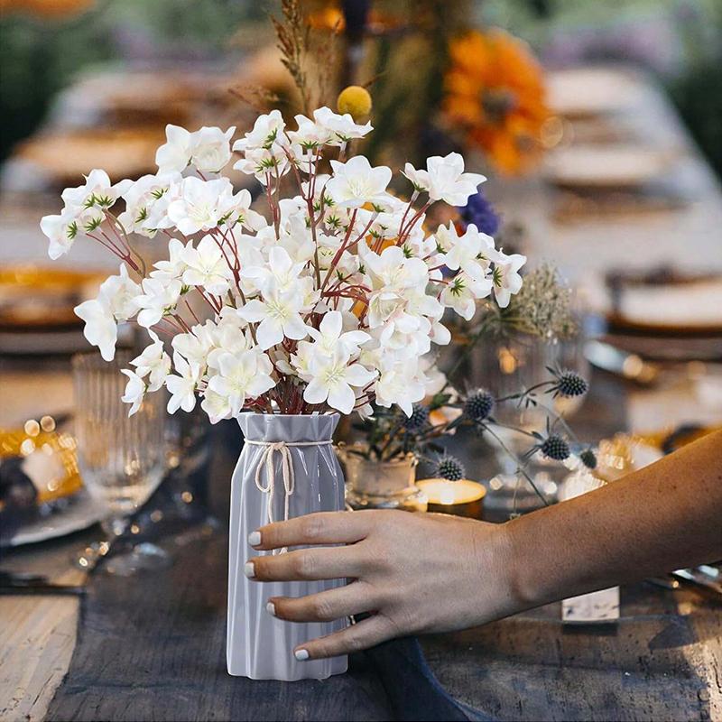 Artificial Flowers Silk Peach Blossom Spring Decor Fake Arrangement Home Room Wedding Bridal Table Party Garden Yard Diy Gifts