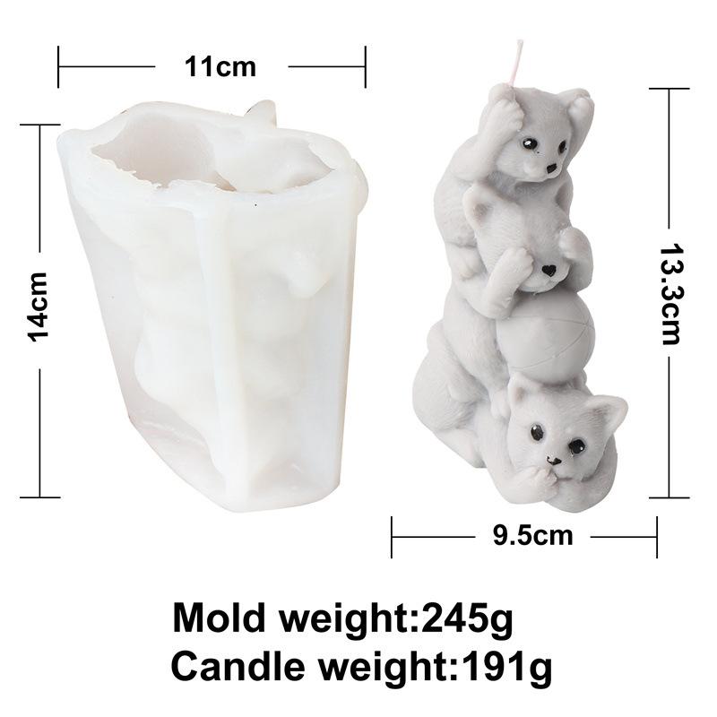 3D Cute Stacked monkey candle silicone mold lovely animalcake chocolate silicone mold rabbit tortoise bear resin silicone mold