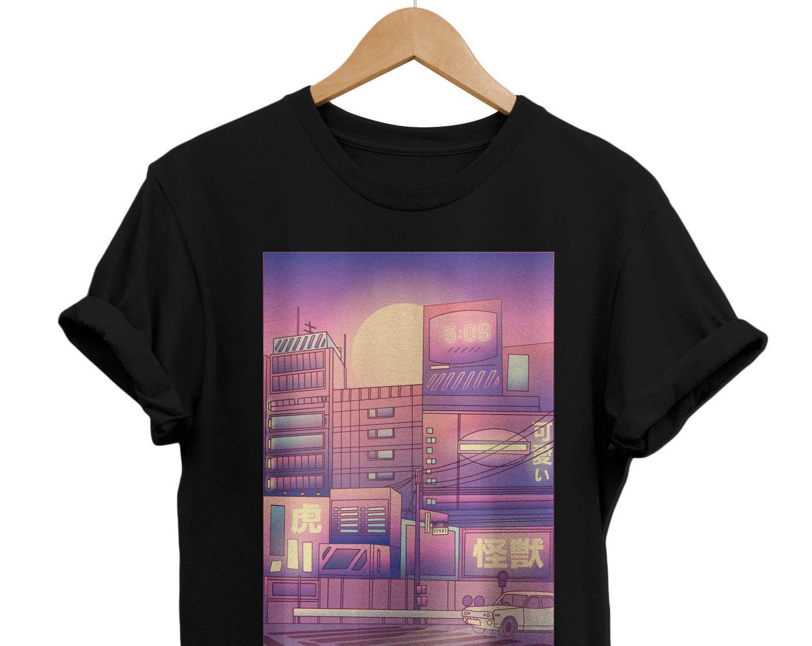 LoFi Sunset T-Shirt: Vaporwave Japan Streetwear M