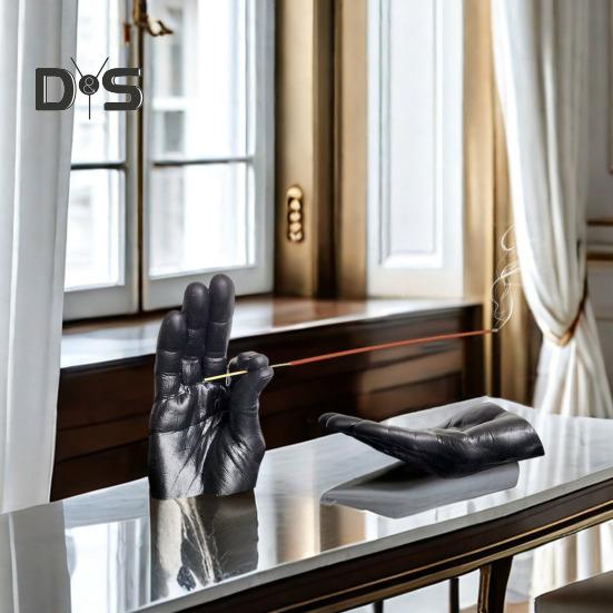 Hand Incense Stick Holder Ash Catcher Resin Gesture Incense Burner Home Office Meditation Yoga Relaxation Home Office Decoration Ornament