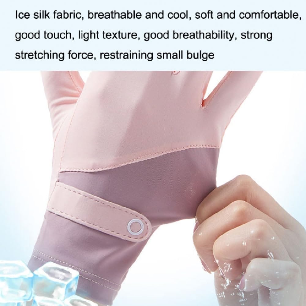 Summer Gloves Breathable Women Thin Ice Silk Cycling Driving Gloves Touch Screen Quick Dry Sunscreen Non-slip Riding Gloves
