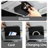 Car Visor Glasses Holder with Magnetic Closure - PU Leather Eyeglasses Storage Clip - Vehicle Sun Visor Organizer Accessory