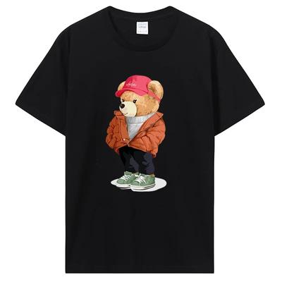 Street Fashion Teddybär Kleidung Unisex Sommer Marke Tees Kurzarm Tops Retro Unisex T-Shirt Baumwolle T-shirt Harajuku Streetwear
