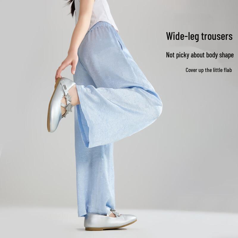 ASK JUNIOR Girls  Glossy Draped Straight-Leg Casual Long Pants 160