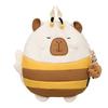 Cute Cartoon Bee Capybaradesign Children Backpack With Plush Pendant For Daily Use