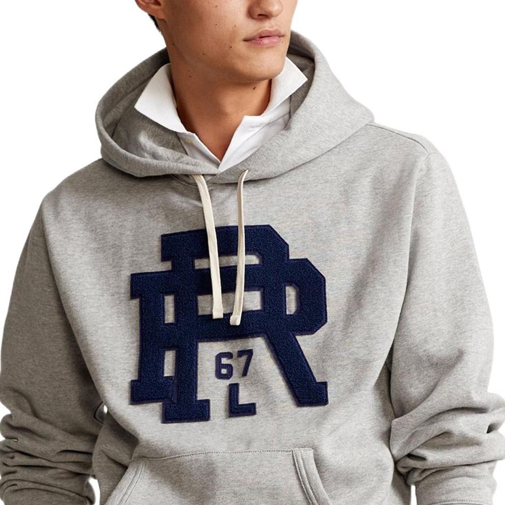 Polo Ralph Lauren Logo Pattern Printed Long Sleeve Hoodie Men Hoodies Gray 710850318003GREY