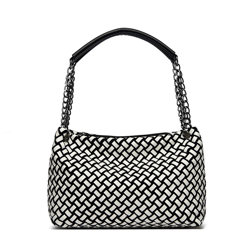 Single-shoulder Women's Bag, Fashionable Woven Bag, Versatile Underarm Bag, Retro Handbag