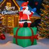 5.9FT LED Inflatable Christmas Yard Decor Santa Claus Gifts Box Model Xmas Toy Home Decoration Festive Supplies Ornaments Gifts
