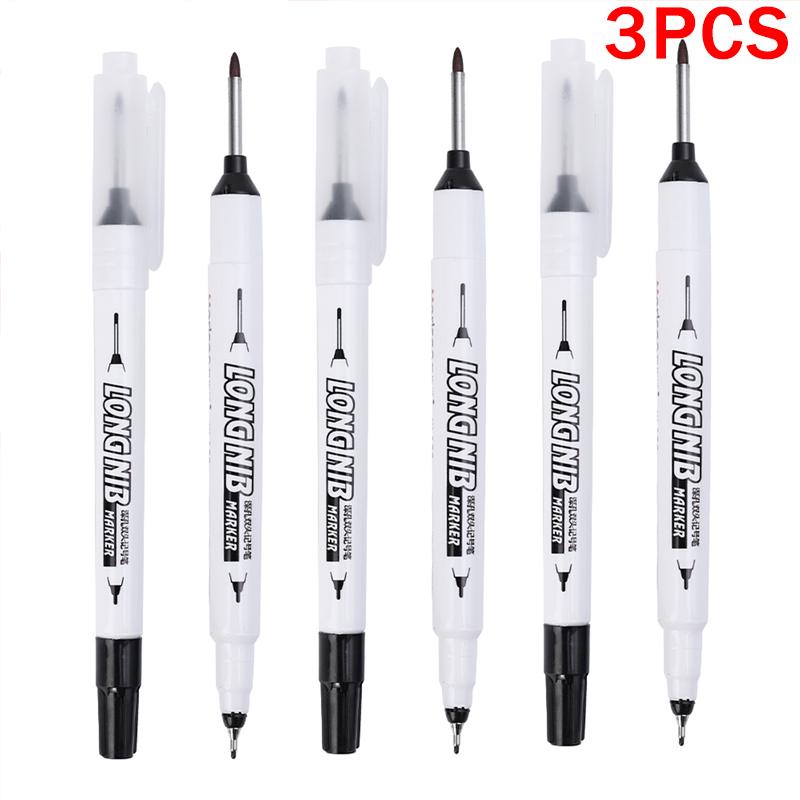 1-3PCS 20mm Deep Hole Long Nib Head Markers Bathroom Woodworking Decoration Permanent Marker Pencil Tools Metal Perforating Pen