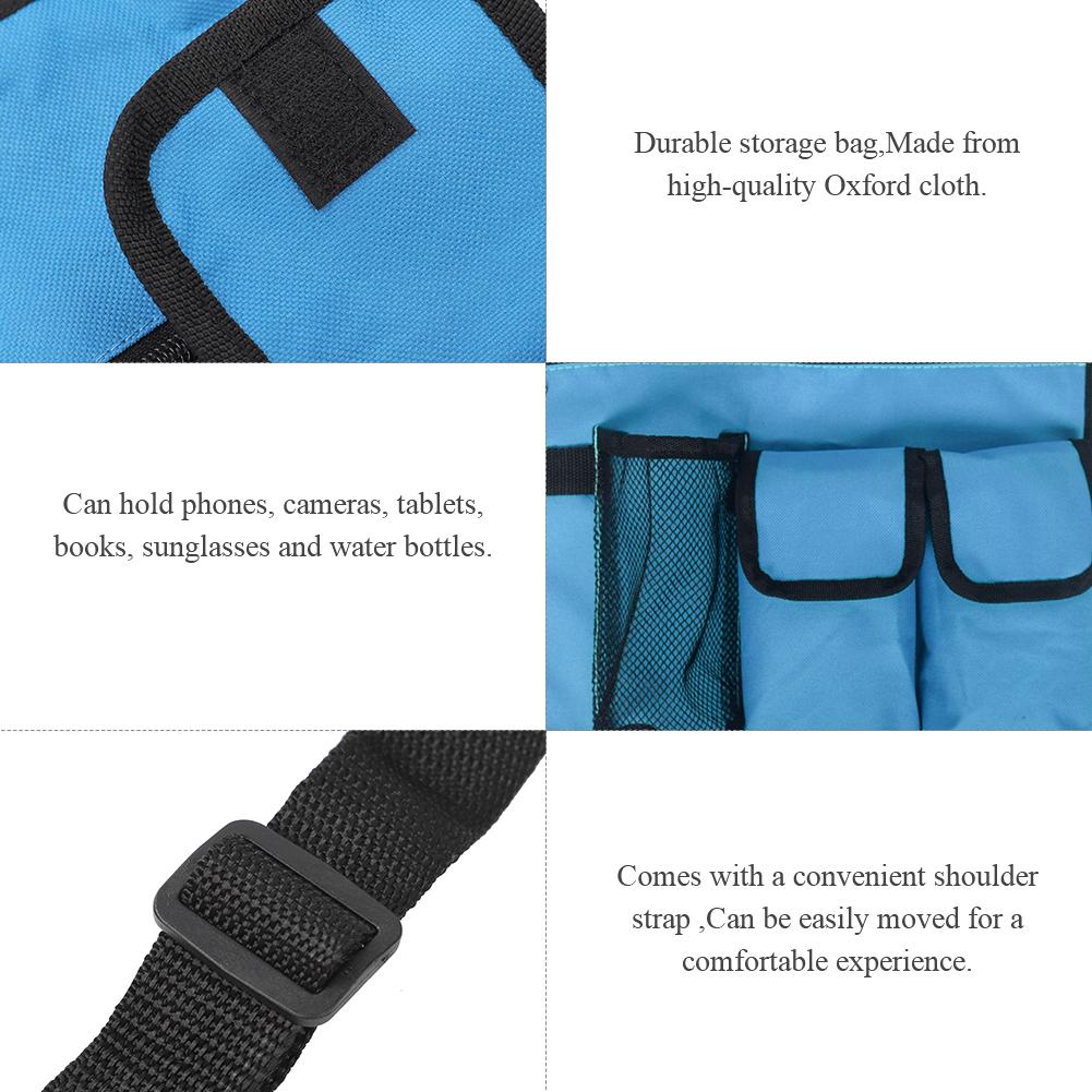 Outdoor Travel Bag Beach Chair Handy Pocket for Phones Cameras Tablets Books SunglassesBlue