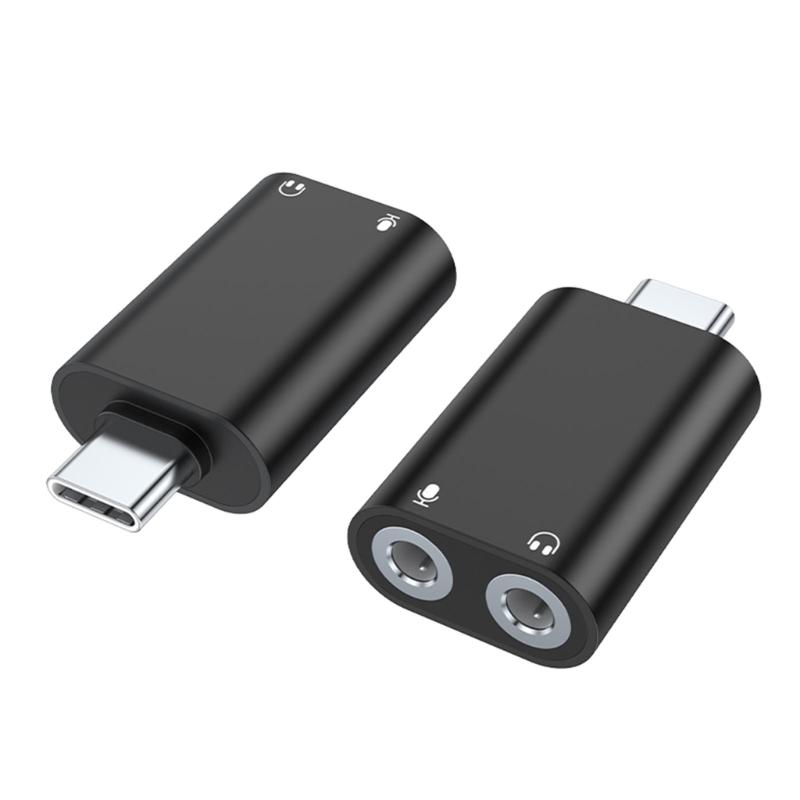 USB C to 3.5mm Headphone Splitter Double Headphone Port Converters Type C to 3.5mm Female Splitter for Type C Phone