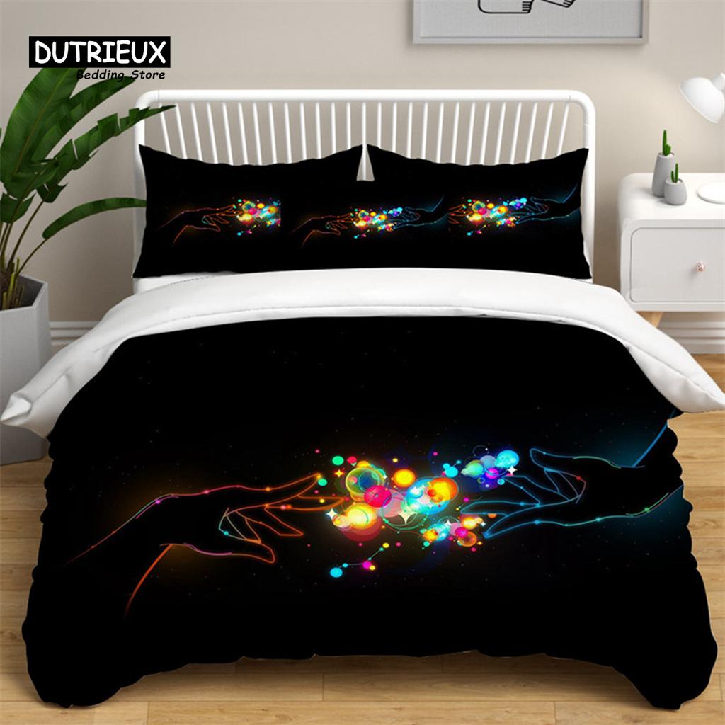 Love Heart Bedding Sets Queen Size Microfiber Romantic Wedding Duvet Cover Set Gift For Valentine's Day For Girls Women Bedroom