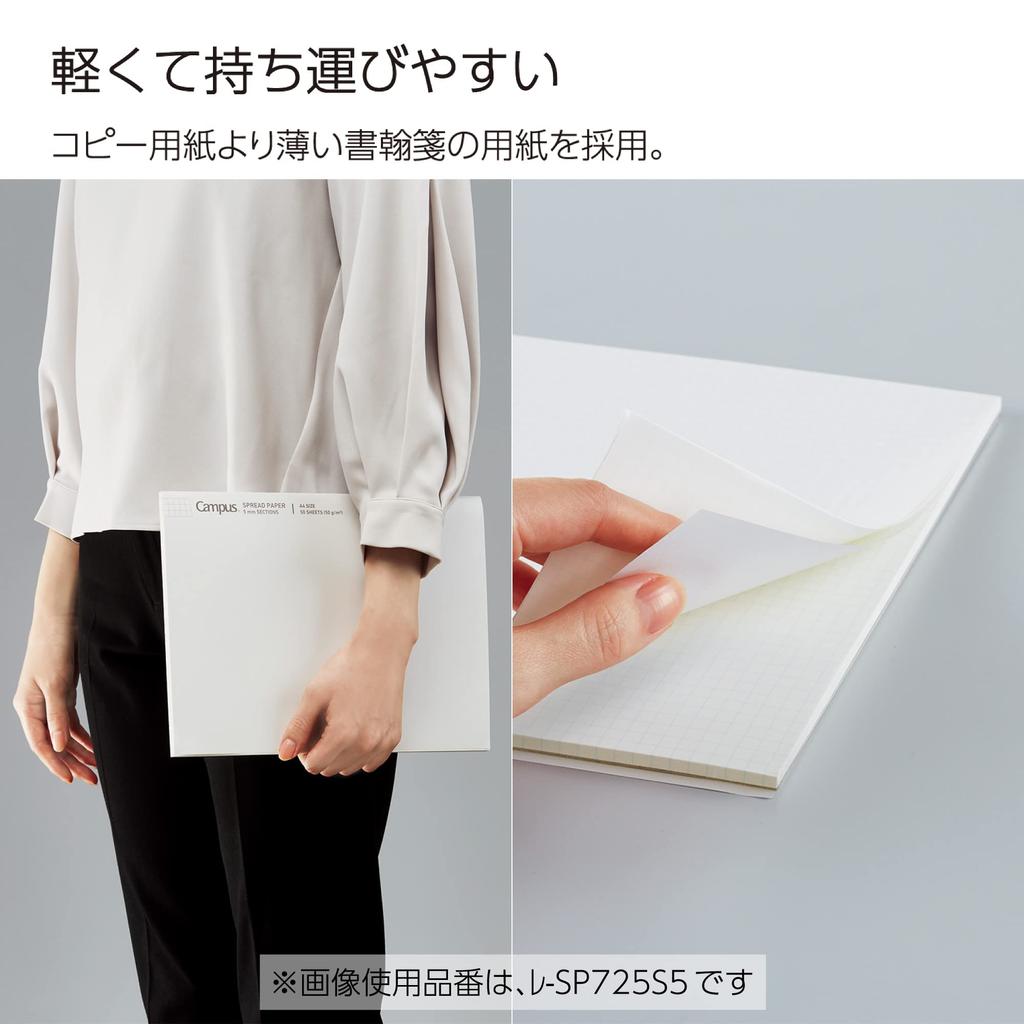 KOKUYO Report Paper A4 Campus Spread Paper 50 Sheets 5mm Grid Ruled -SP725S5