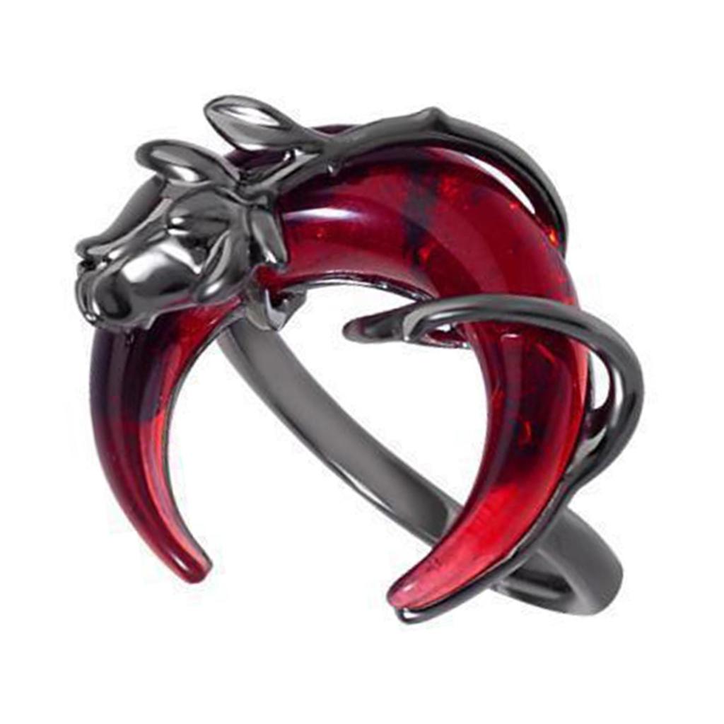 Adjustable Blood Moon Inspired Ring with Rose Fashion Statement Accessory Handmade Jewelry for Fashion Forward Women
