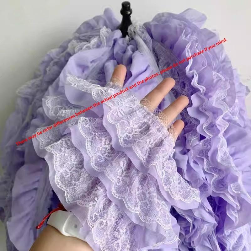3-layer Lace Ruffle Trim 13cm Wide Mesh Fabric Lace for Lolita Dress Curtain Doll Clothes Sewing Deocr Accessories 3/5/10Meter