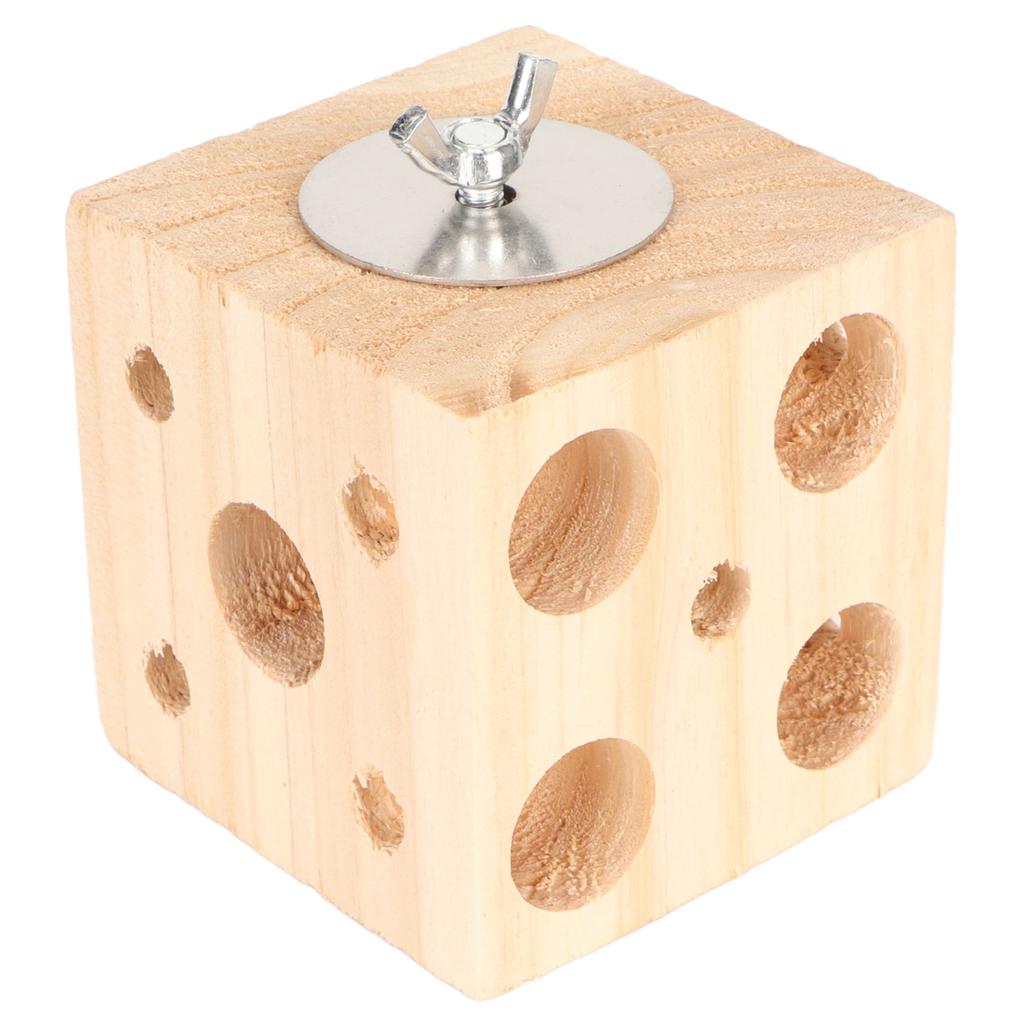 Bird Block Toy Foraging Shredding Wooden Block Chewing Toy for Lovebirds Cockatiels Budgies