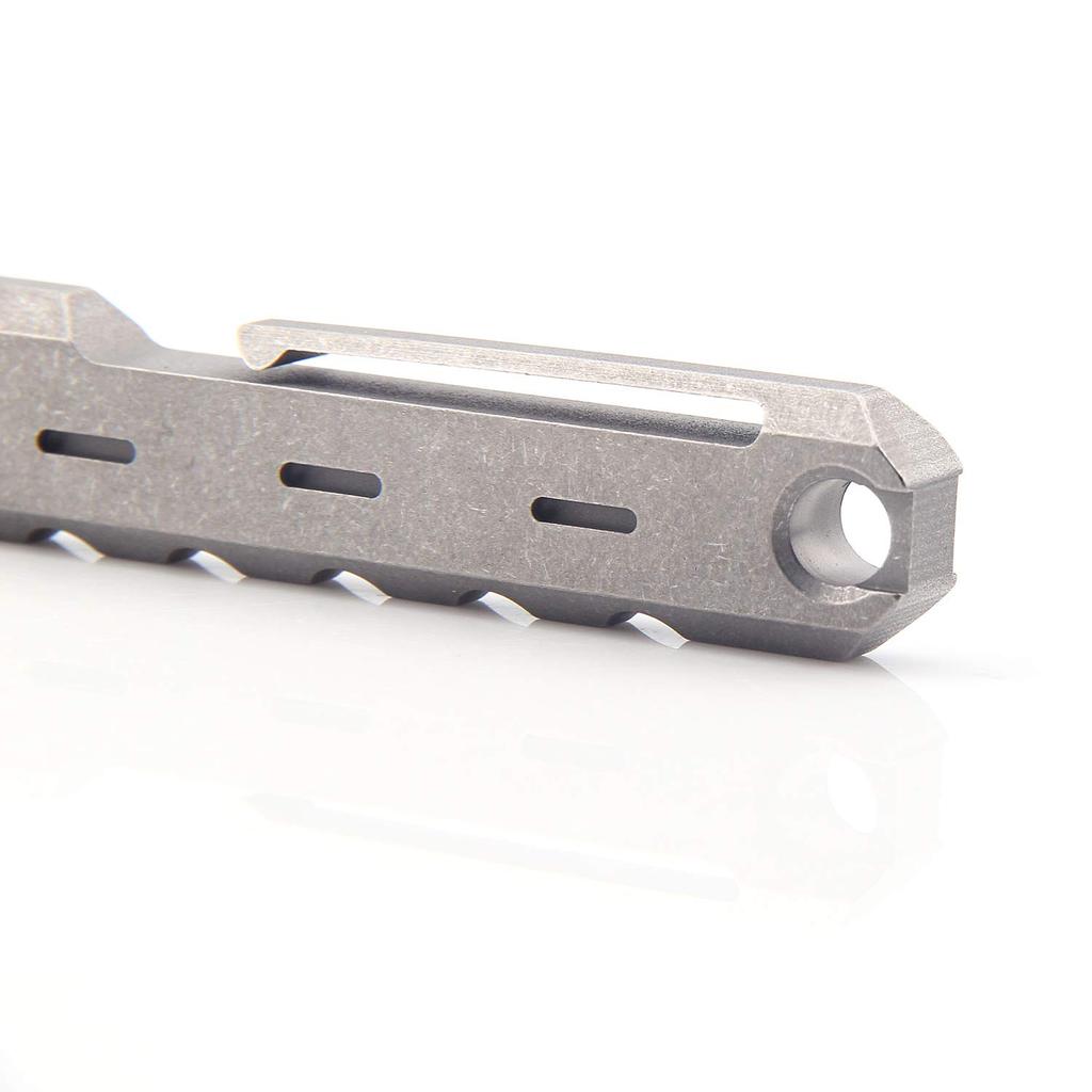 Hamans Titanium Prybar Crowbar Nail Puller Outdoor Survival with Pocket Clip Large Heavy Duty Lever EDC Tool Gray Multi-Function