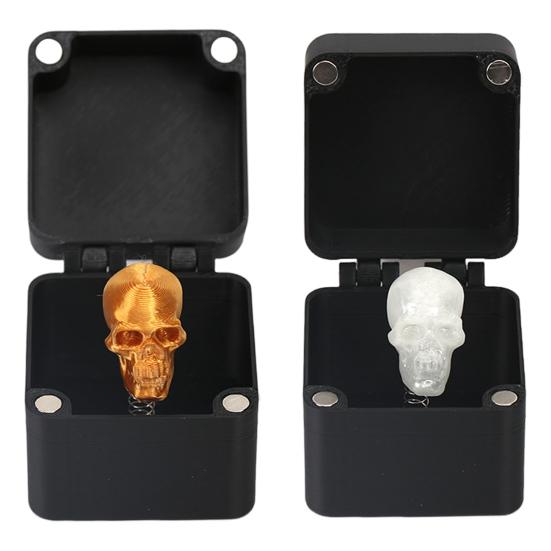 Halloween 3D Printed Skull Box Ornament Popping Skull In A Case Desktop Decoration Teasing Friends Tricky Props Gag Prank Gift
