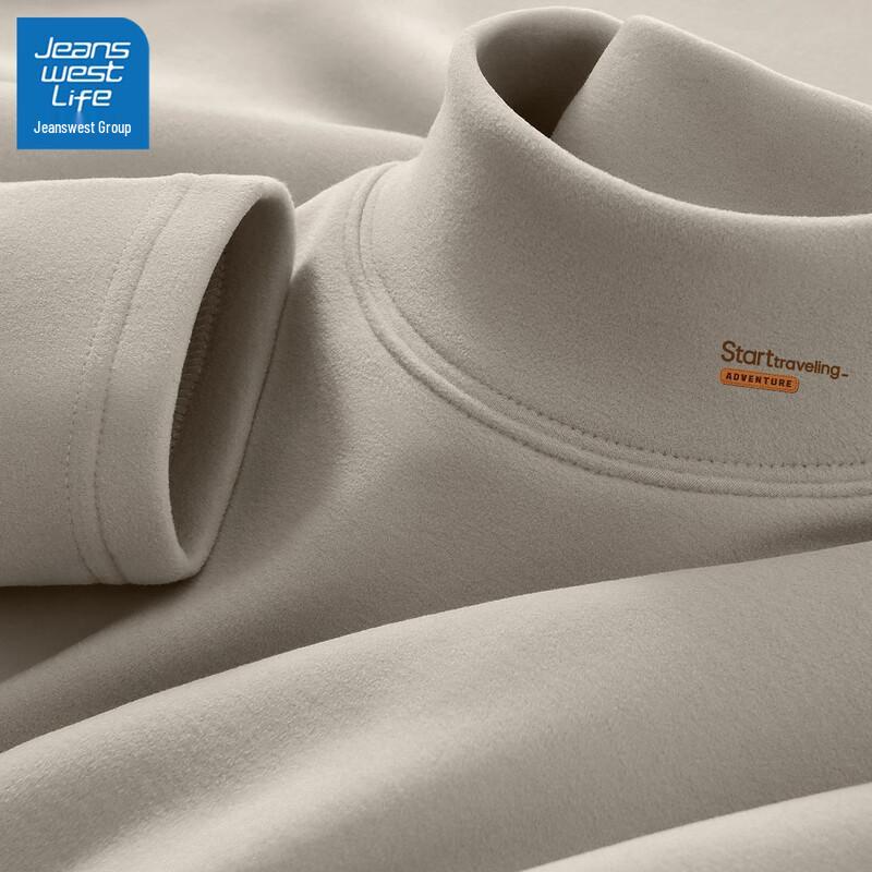 JEANSWEST LIFE Men's Thermal Half-High Neck Long-Sleeve T-Shirt