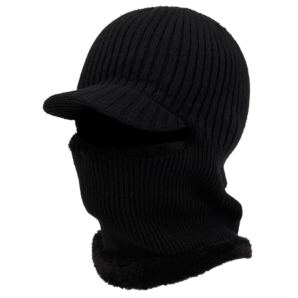 Unisex Scarf Beanies Cap Thick Earflap Knitted Hat Autumn Winter Outdoor Leisure Hats Travel Accessories for Women Men