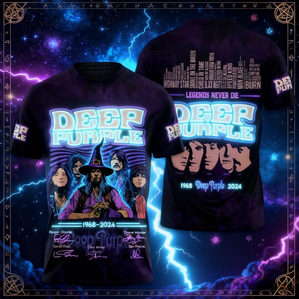 Rock Deep Purple Band T-Shirts 3D Print Men Women Short Sleeve Round Neck T Shirt Oversized Tees Hip Hop Tops Unisex Clothing