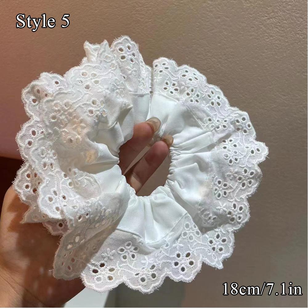 Hair Accessories Four Layer Oversized Lace French Hair Ring Ponytail Holder Hair Ties Lolita Lace Scrunchies INS DIY Soft 1PCS