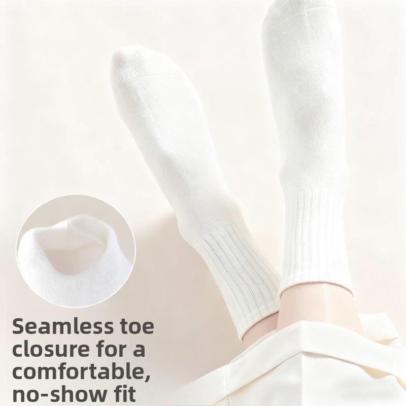 Damen Herbst und Winter Alle Arten von reiner Baumwolle Antibakteriell Deodorant Anti-Pilling Nahtlose Kniestrümpfe