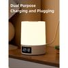 Night Light with Clock Bedroom Bedside Lamp Touch Baby Feeding and Eye Protection Sleep Light Dimmable Charging Desk Lamp