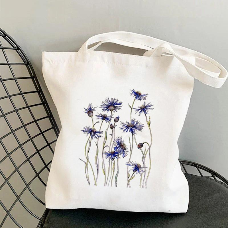 Floral Print Causal Canvas Bag Harajuku Women Shoulder Bags  Female Tote Handbag Large Capacity Shopper Handbag Fashion Handbags