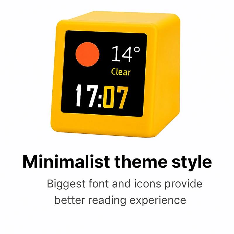 Ultra-portables Smart-WLAN-Wetterstations-Display Wetter Temperatur Luftfeuchtigkeit Uhrzeit Wecker Schreibtischdekoration