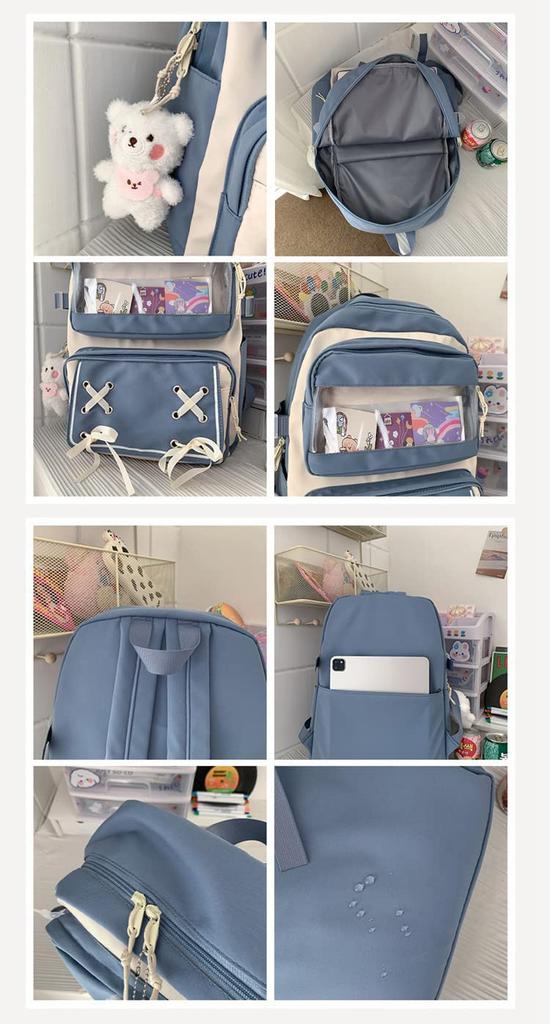 Large Korean PVC Town Commuting To Elementary School High School Black [ZESU] Women's Rucksack, Capacity, Rucksack, Bag, Backpack, Women's, School,