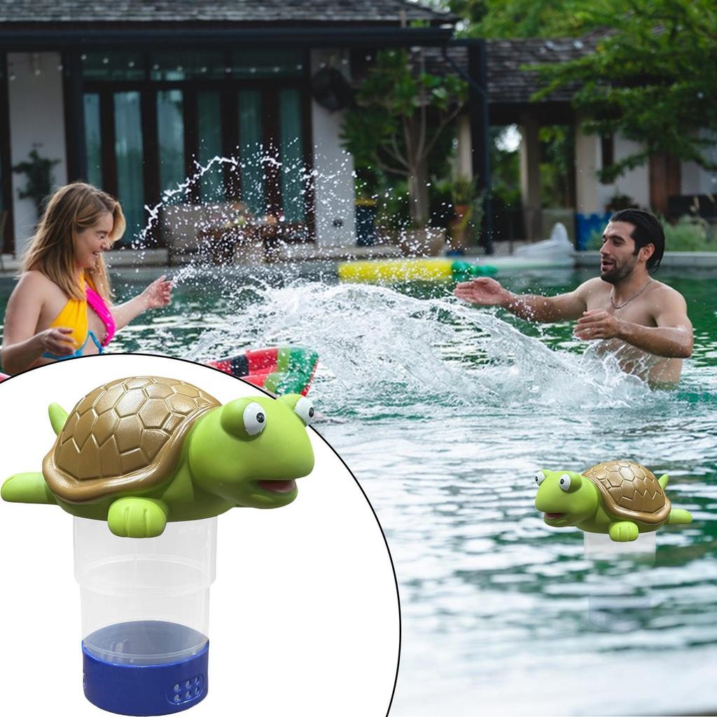 Pool Turtle Chlorine Dispenser Cute Turtle Chlorine Tablets Holder Floater Safe Clear Animal Floating Chlorinator For Hotel