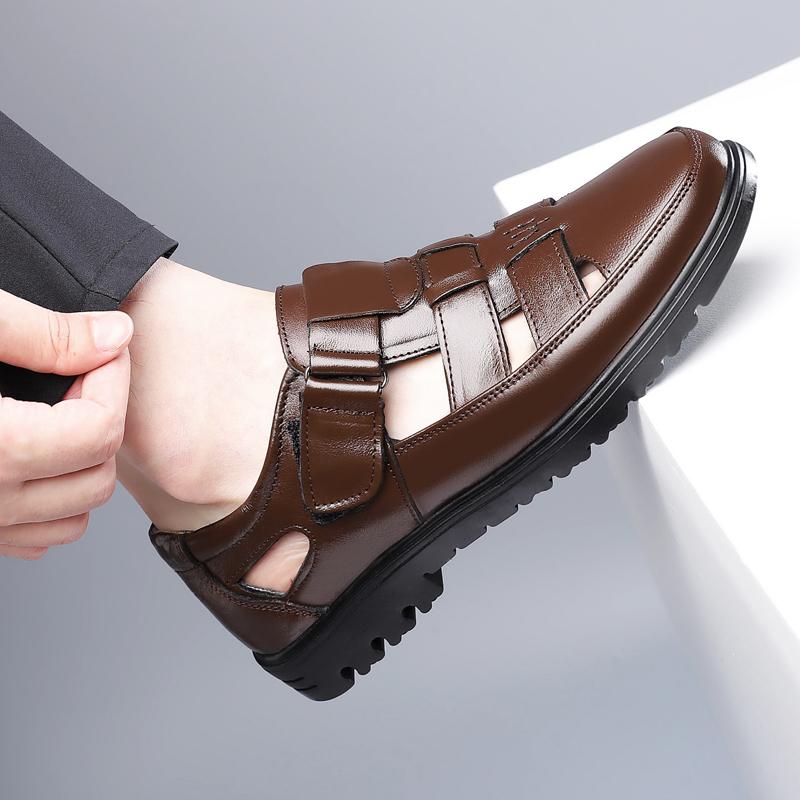 Fashion Retro Style Business Sandals Mens Summer Outdoor Casual Shoes Breathable Slippers Non-slip Roma Flats New Male Wading Aqua Shoes