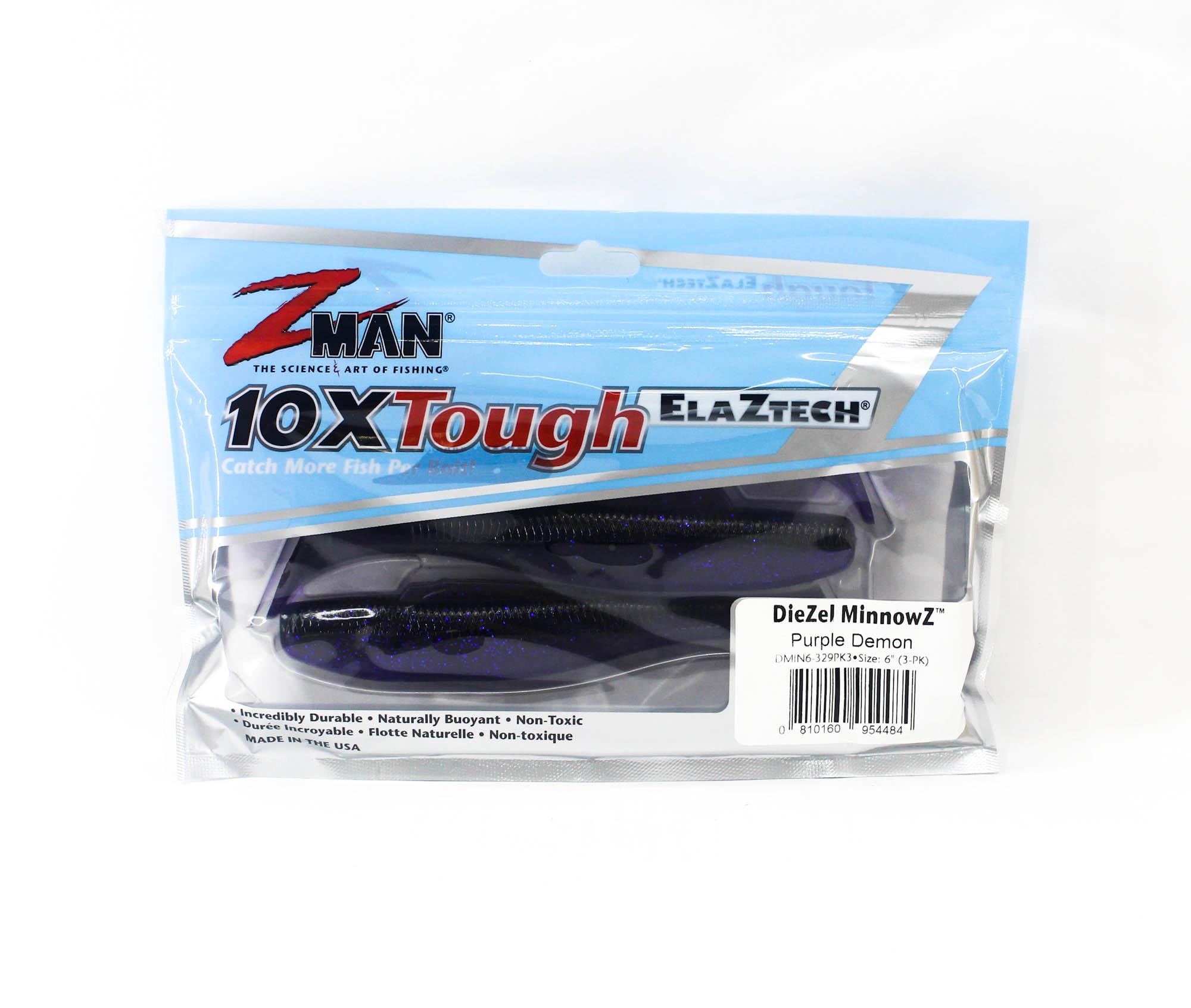 

Zman Soft Lure Diezel MinnowZ 6 Inch 3/Pack Purple Demon (4484)