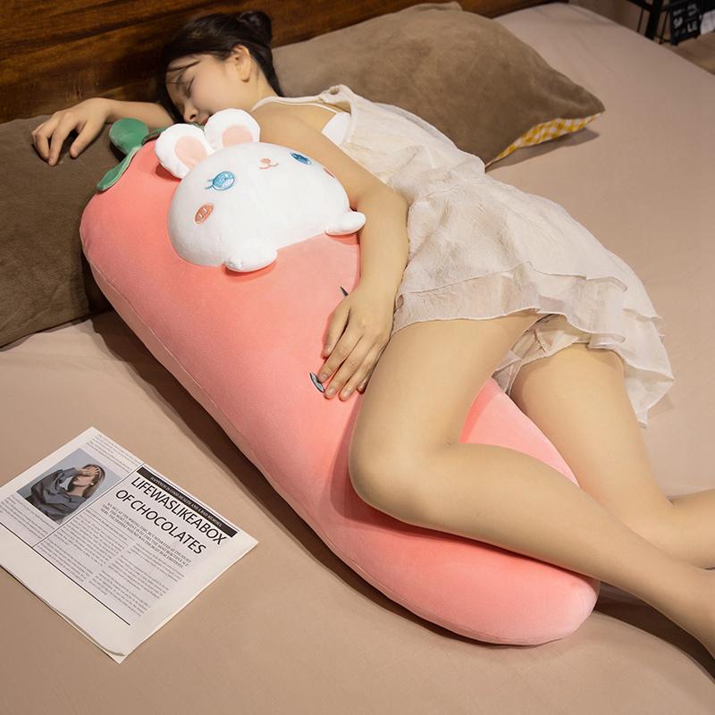 Simulation Vegetable Fruit Cartoon Carrot Strawberry Rabbit Plush Toy Pillow Dolls Stuffed Animal Bunny Soft Toys Kids Gift