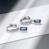 2024 Blue Natural Zircon Stone Drop Earrings for Women Luxury Silver Color Earrings Ethnic Wedding Jewelry Crystal Gift