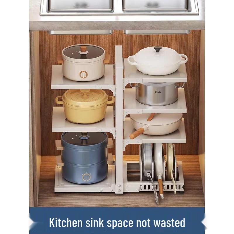 HANDUNYOU Unterschrank-Etagen-Topf- & Deckelgestell