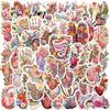 50 Floral Stickers for Various Organs of Human Body, Personalized Decoration Guitar Notebook Suitcase DIY Waterproof Stickers