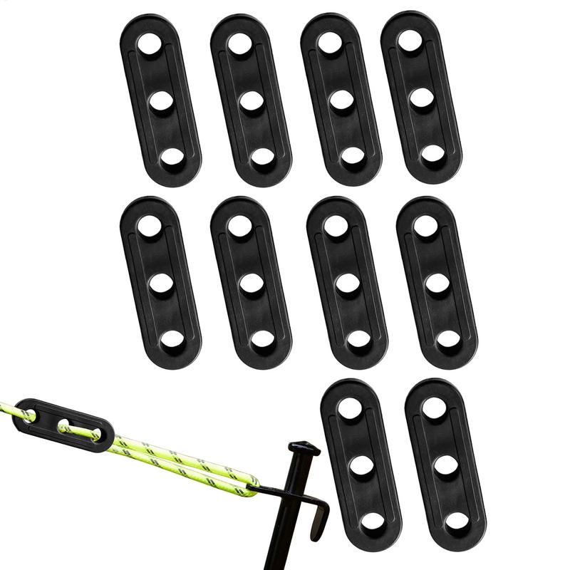 Boucle de Corde à Vent de Tente à 3 Trous 10 PCS Tendeur de Corde de Guidage de Tente Boucle Fixe Accessoires de Toile Coupe-Vent Pour Camping Randonnée en Plein Air