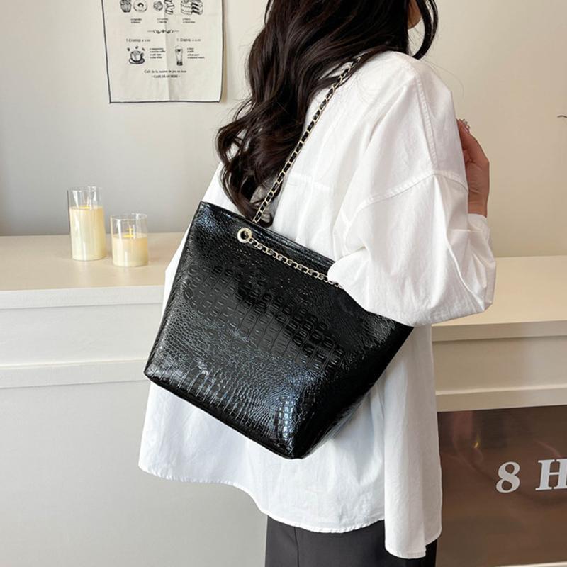 Marke Mode Lässig Damen Schultertaschen Krokodilmuster Handtasche PU Leder Damen Große Tragetasche für Damen Reise CLE