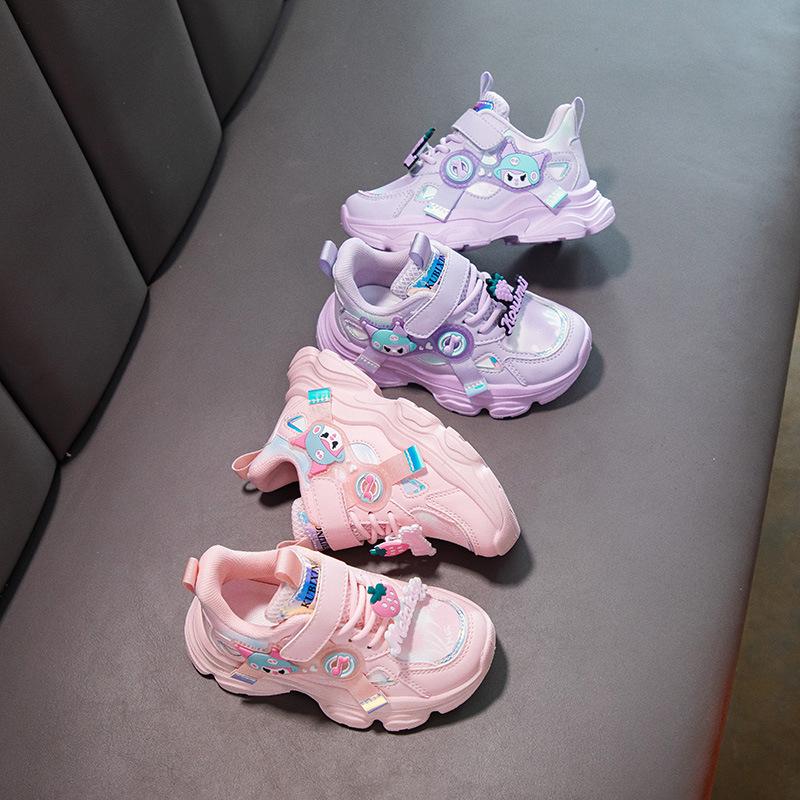 2026 New Autumn Girls' Dad-Style Sports Shoes for Medium and Large Children
