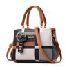 WTEMPO Solid Color Versatile Women's Zipper Handbags Large Capacity Singer Shoulder PU Bags Mom Crossbody Bags with Plush Ball