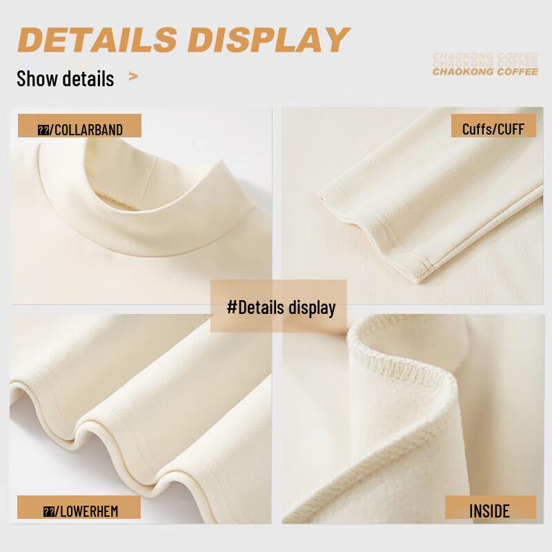 Jeanswest Women's Fleece-Lined Stand-Up Collar Thermal Tee