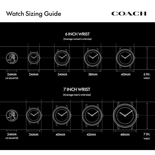 Coach Women's Grayson Watch - 14504112 Black with Black Strap, Black//Sheer Pleasure, Strap