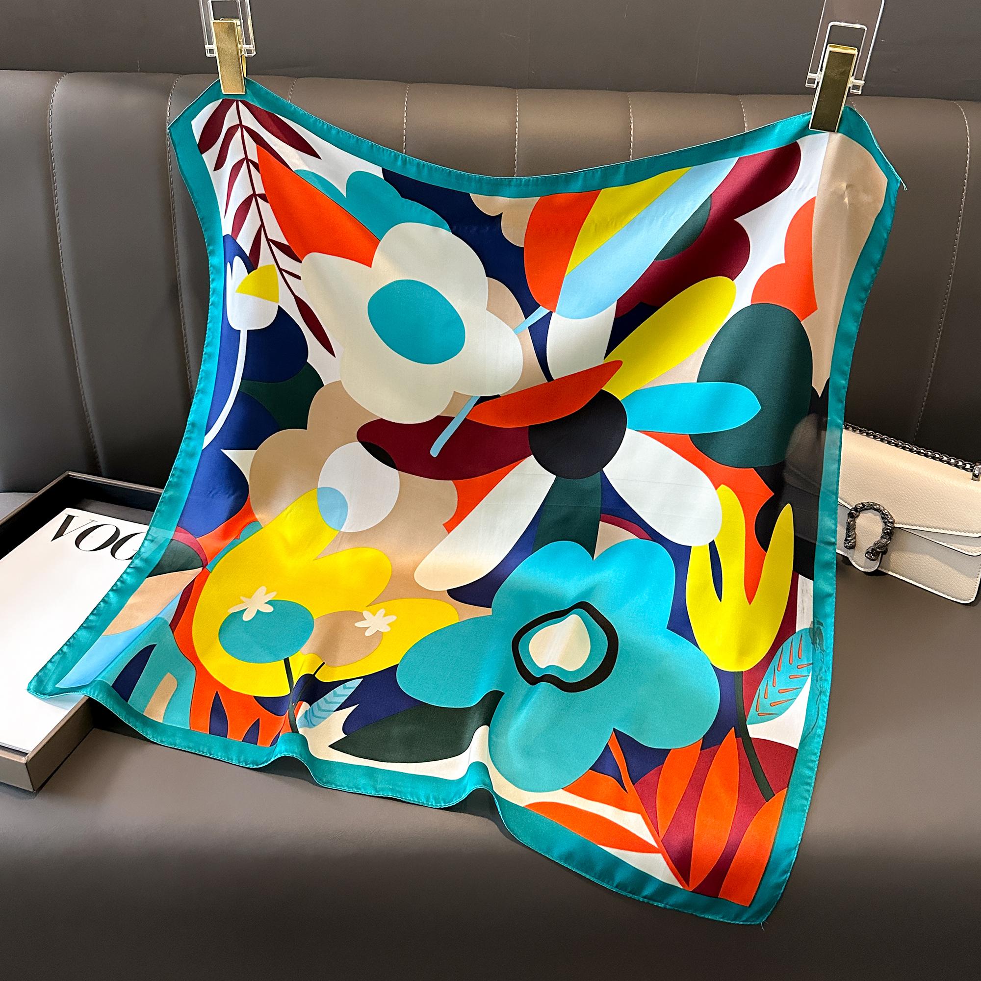 

Роскошный дизайн принт шелковый квадратный шарф женский мягкий атласный конский ободок шейный платок офисный хиджаб повязка на голову фуляр сумка ленты подарок