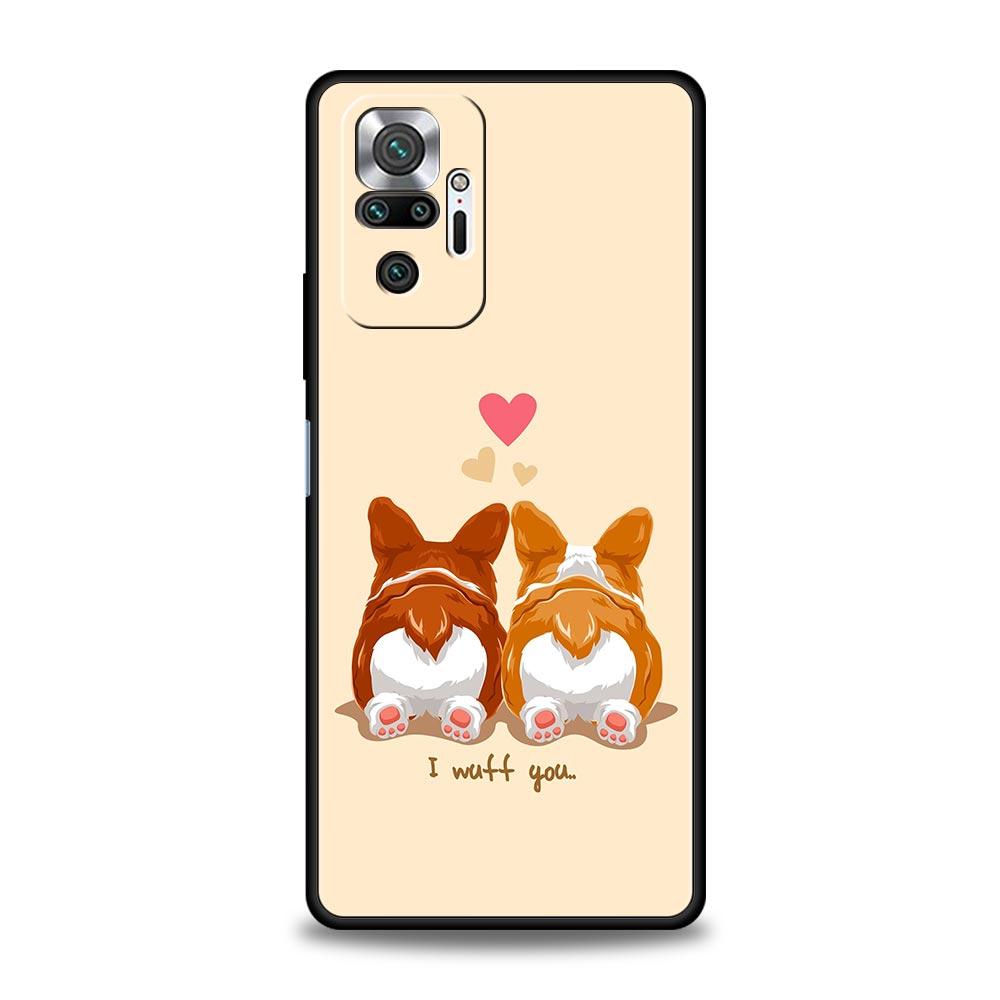 Cute Corgi Dog Phone Case Cover for Redmi 14C 10C Note 15 14 13 12 10 11 K40 Pro Plus 5G Shockproof Soft TPU Shell Fundas Capas