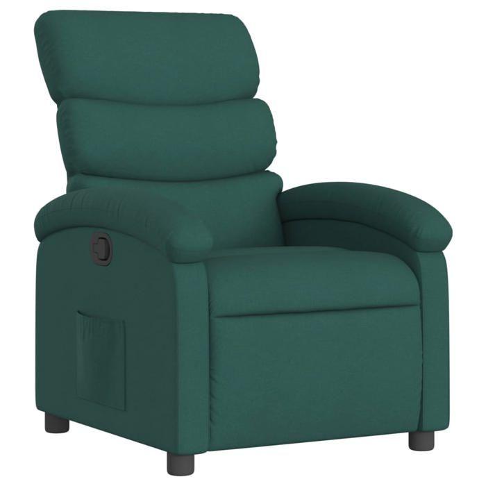 VidaXL Fauteuil Inclinable, Chaise de Relaxation avec Dossier, Siège avec Repose-pied, Fauteuil TV de Salon, Moderne, Vert 371695